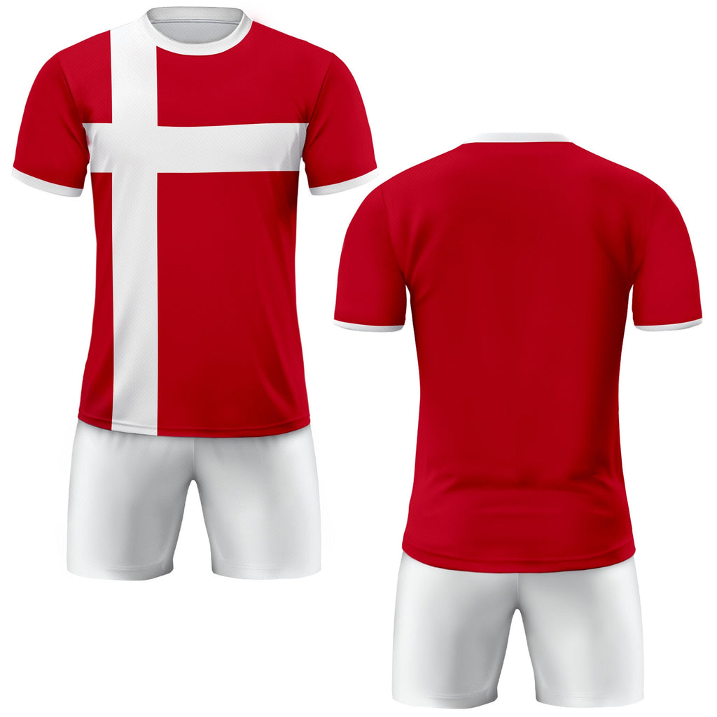 Custom Denmark Soccer Jersey for Men Women Youth Kid Uniform Shirt for Fan Player, Personalized Name Number Logo National Team Soccer Jersey