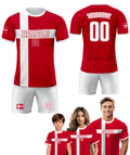 Custom Denmark Soccer Jersey for Men Women Youth Kid Uniform Shirt for Fan Player, Personalized Name Number Logo National Team Soccer Jersey