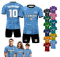 Custom Soccer Jersey for Men Women Youth Kid Team Uniform, Personalized Jersey with Team Name Logo Number, Blue Soccer Jersey Sublimation