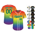 Custom Rainbow LGBTQ Pride Month Baseball Shirt, Custom Name Rainbow Pride Jersey for LGBT Lovers, Personalized LGBT Team Baseball Jersey