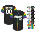 Custom Rainbow LGBTQ Pride Month Baseball Shirt, Custom Name Rainbow Pride Jersey for LGBT Lovers, Personalized LGBT Team Baseball Jersey