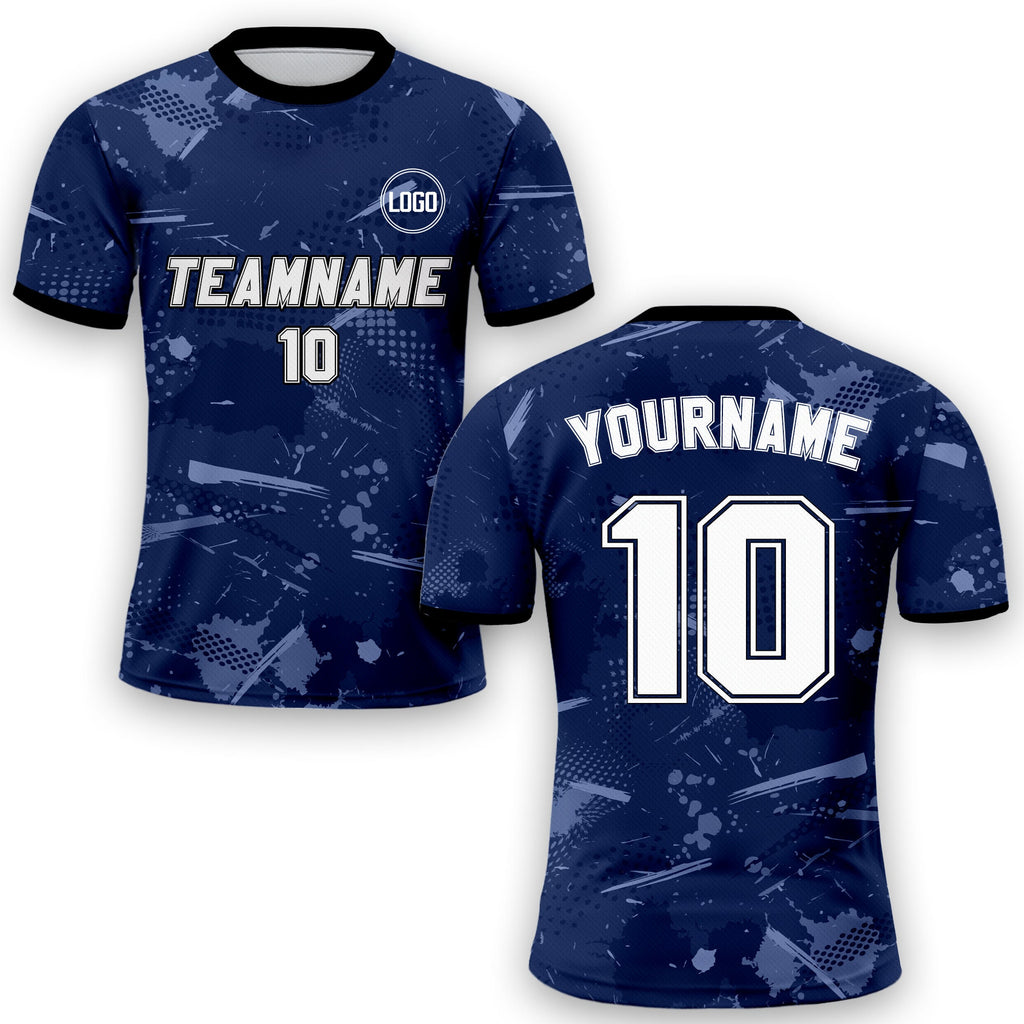 Custom Soccer Jersey for Men Women Youth Kid Team Uniform, Personalized Jersey with Team Name Logo Number, Navy Soccer Jersey Sublimation