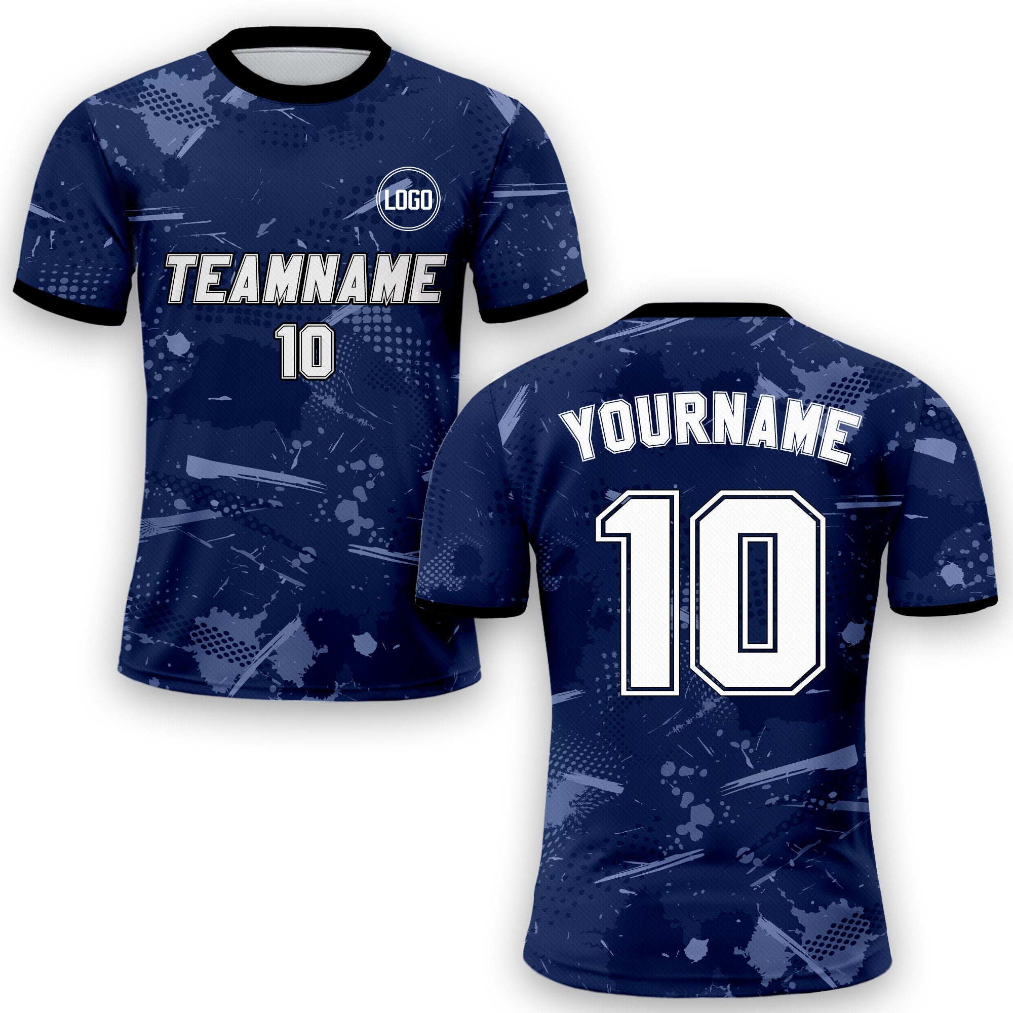 Custom Soccer Jersey for Men Women Youth Kid Team Uniform, Personalized Jersey with Team Name Logo Number, Navy Soccer Jersey Sublimation