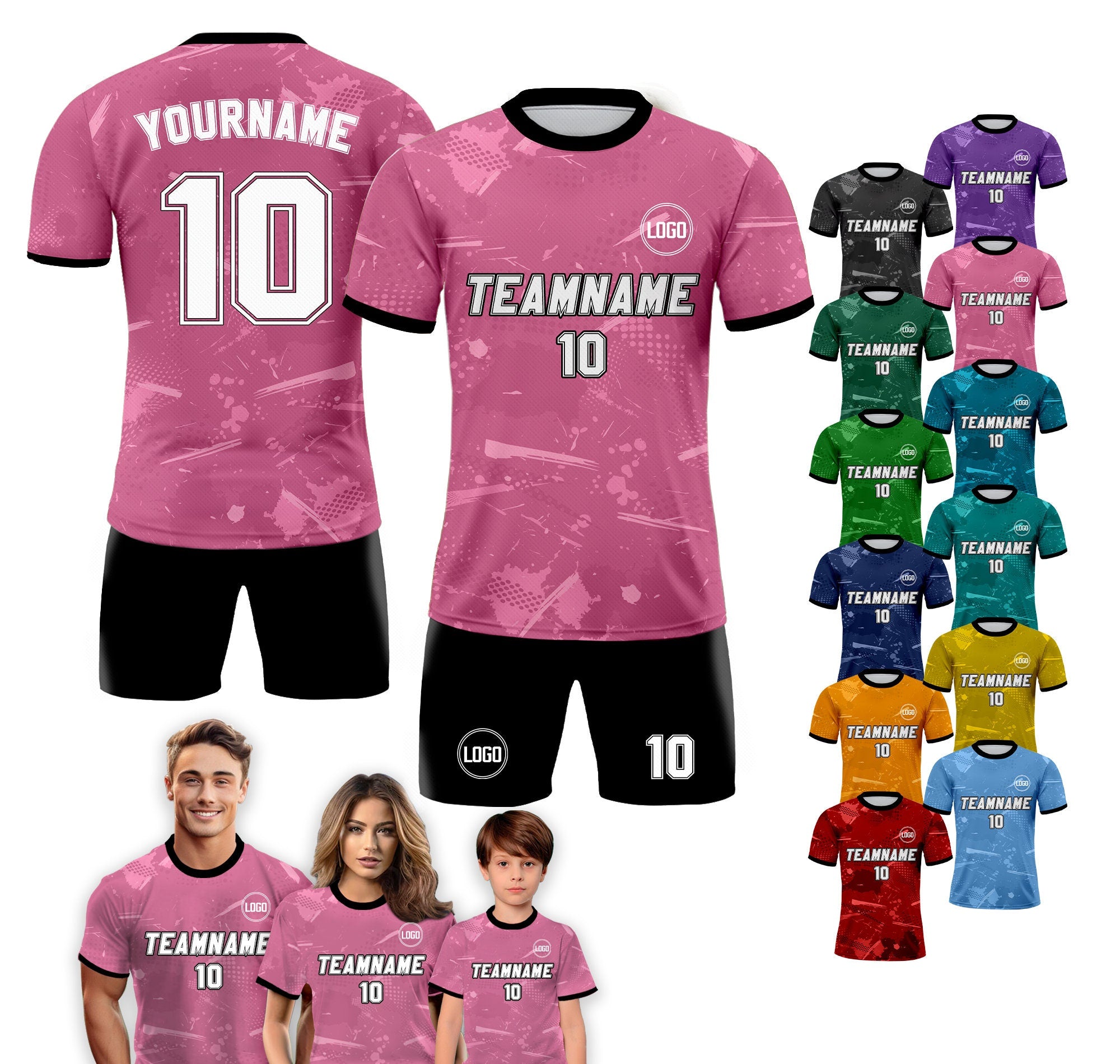 Custom Soccer Jersey for Men Women Youth Kid Team Uniform, Personalized Jersey with Team Name Logo Number, Birthday Boy Jersey Sublimation