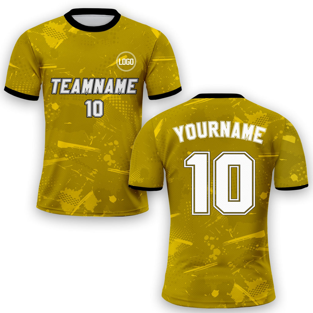Custom Soccer Jersey for Men Women Youth Kid Team Uniform, Personalized Jersey with Team Name Number, Yellow Soccer Jersey Sublimation