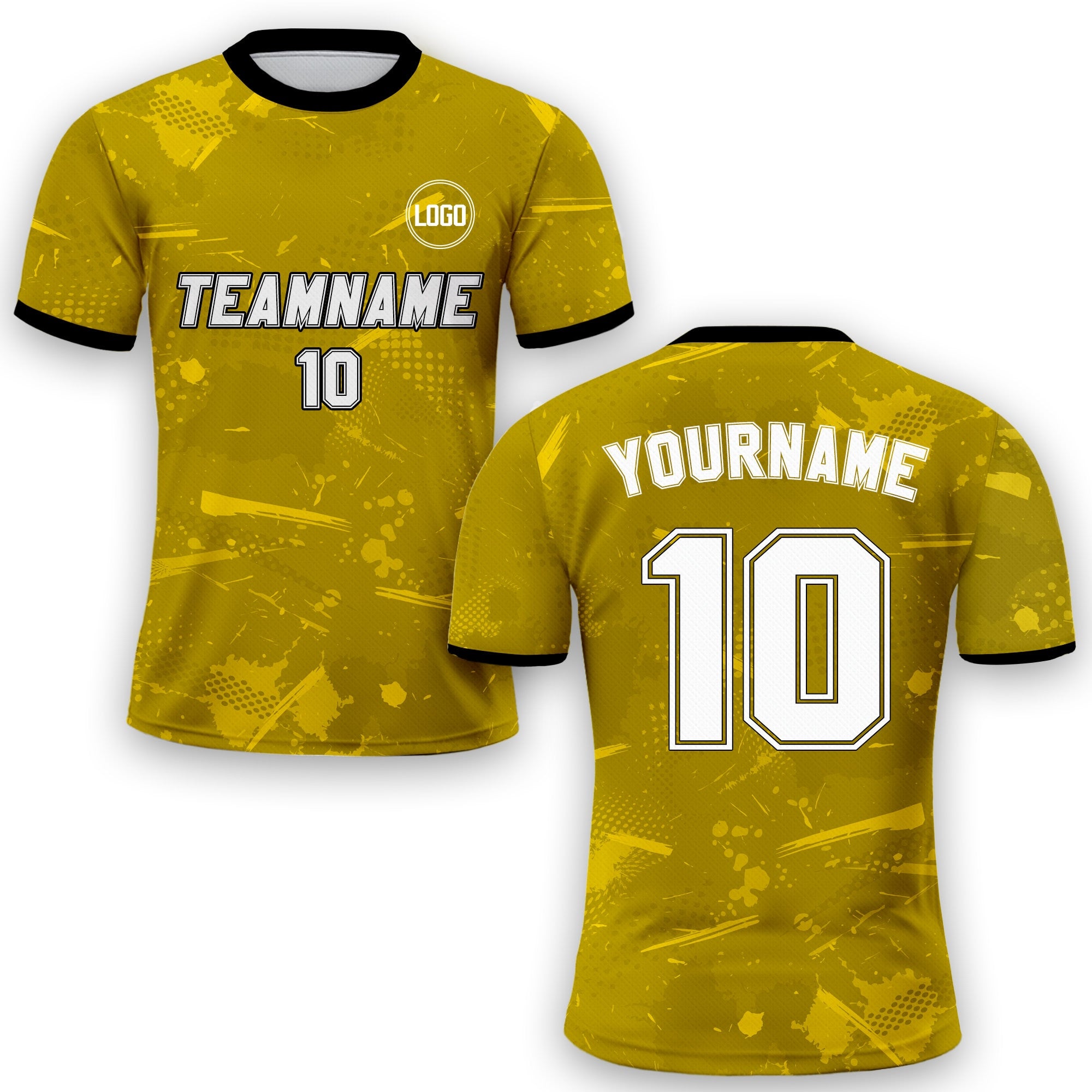 Custom Soccer Jersey for Men Women Youth Kid Team Uniform, Personalized Jersey with Team Name Number, Yellow Soccer Jersey Sublimation