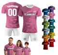 Custom Soccer Jersey for Men Women Youth Kid Team Uniform, Personalized Jersey with Team Name Logo Number, Custom Pink Soccer Jersey Shirt