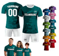 Custom Soccer Jersey for Men Women Youth Kid Team Uniform, Personalized Jersey with Team Name Logo Number, Custom Teal Blue Soccer Jersey