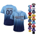Personalized Gradient Custom Baseball Jersey with Teamname Name Number, Blue Navy Jerseys Shirt for Men Women Youth, Gifts for Baseball Fans