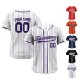 Pinstripe Custom Baseball Jersey with Teamname Name Number Logo, Personalized Jersey Shirt for Men Women Youth Kid, Gift for Baseball Fan