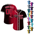 Custom Baseball Jersey Gradient with Teamname Name Number, Custom Jersey Shirt for Men Women Youth Kid, Gift for Baseball Fans Red Navy