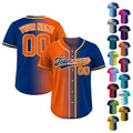 Printed Gradient Custom Baseball Jersey with Teamname Name Number, Jersey Shirt for Men Women Youth Kid Gifts for Baseball Fan Navy Orange