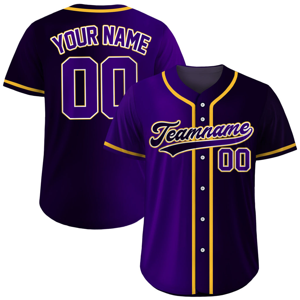 Custom Baseball Jersey Gradient with Teamname Name Number, Custom Jersey Shirt for Men Women Youth Kid, Gift for Baseball Fans Black Purple