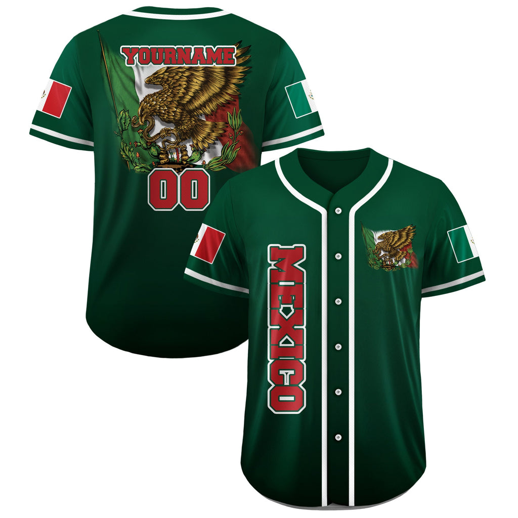 Personalization Baseball Jersey Mexico, Custom Team Name Number Mexican Jersey Shirt for Men Women Youth Kid Game Day Outfit For Mexico Fans