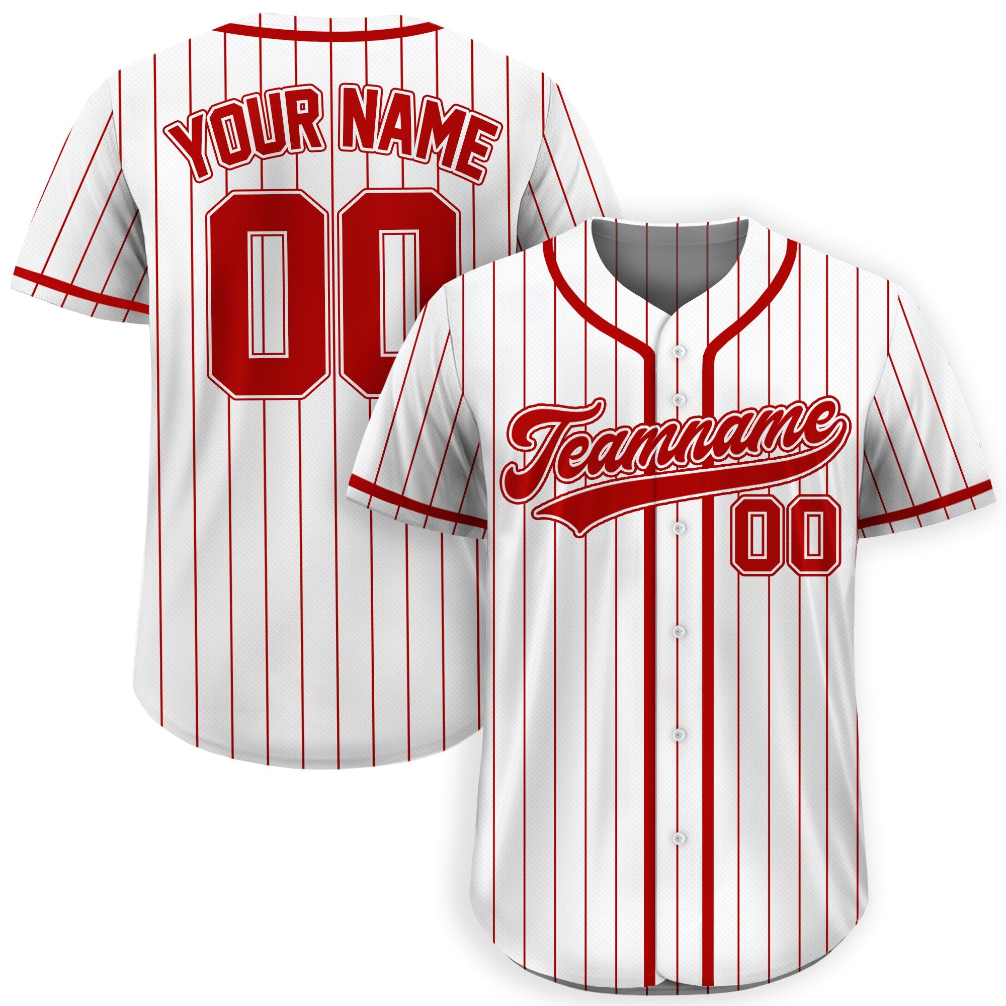 Custom Pinstripe Baseball Jersey, Custom Team Name Number Logo Shirt, Personalized Baseball Jersey For Adult Kid, Pinstripe Baseball Uniform