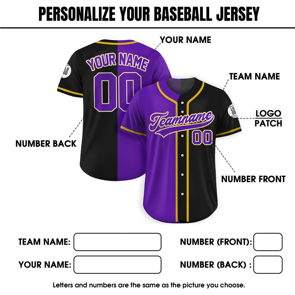 Custom Two Team Baseball Jersey For Adult Kid, Custom Team Name Number Logo Split Jersey, Half and half Jersey Gift For Him