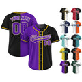 Custom Two Team Baseball Jersey For Adult Kid, Custom Team Name Number Logo Split Jersey, Half and half Jersey Gift For Him