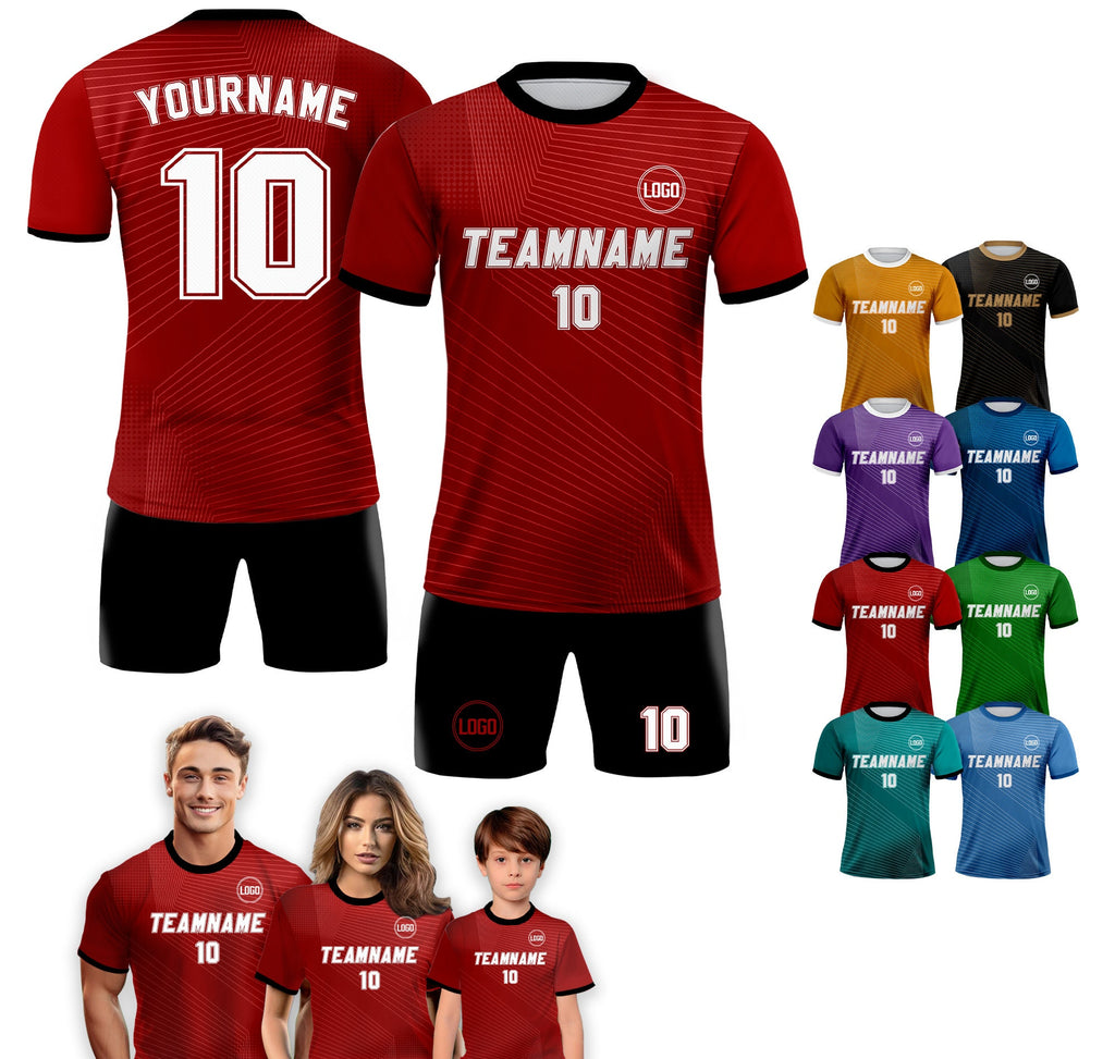 Custom Soccer Jersey for Men Women Youth Kid Team Uniform, Personalized Jersey with Team Name Number, Red Soccer Jersey Sublimation