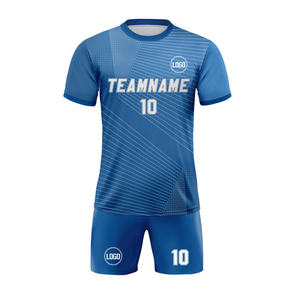 Custom Soccer Jersey for Men Women Youth Kid Team Uniform, Personalized Jersey with Team Name Number, Blue Soccer Jersey Sublimation