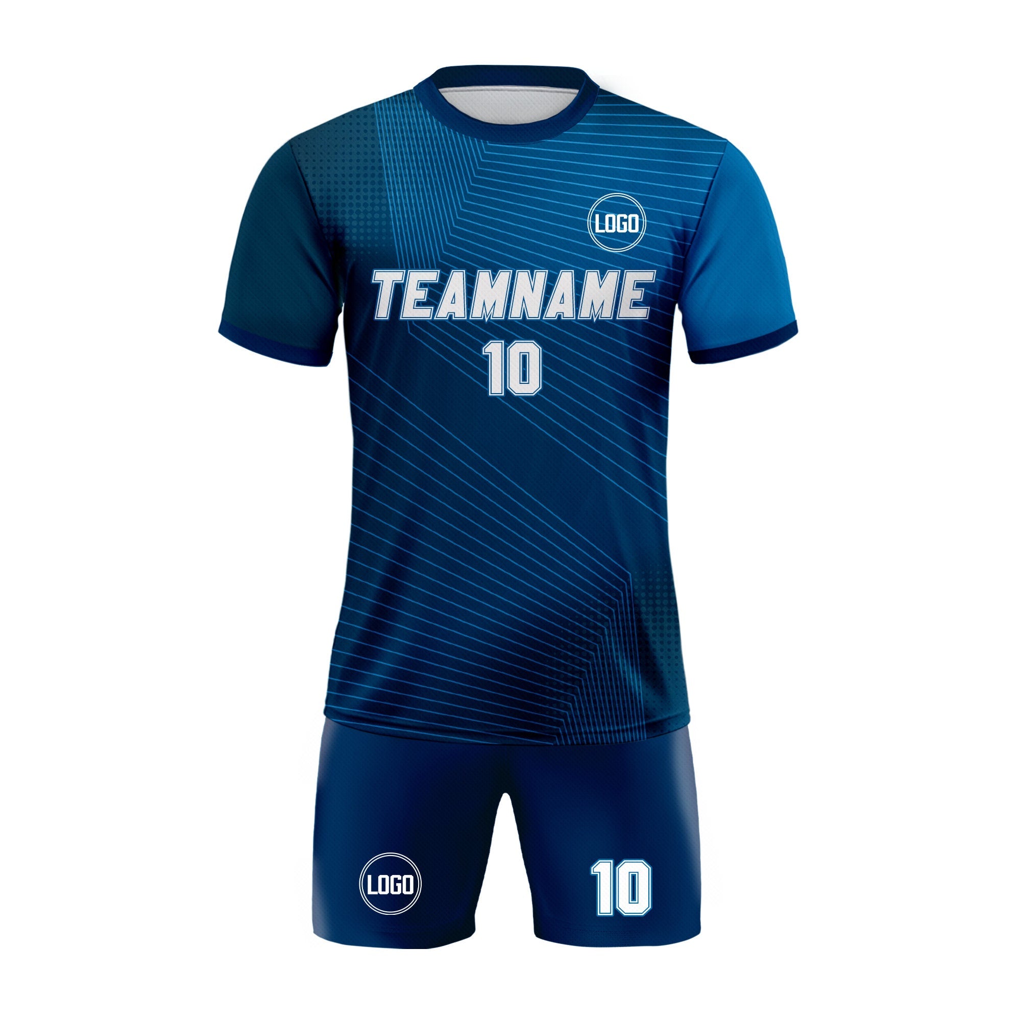 Custom Soccer Jersey for Men Women Youth Kid Team Uniform, Personalized Jersey with Team Name Number, Blue Navy Soccer Jersey Sublimation