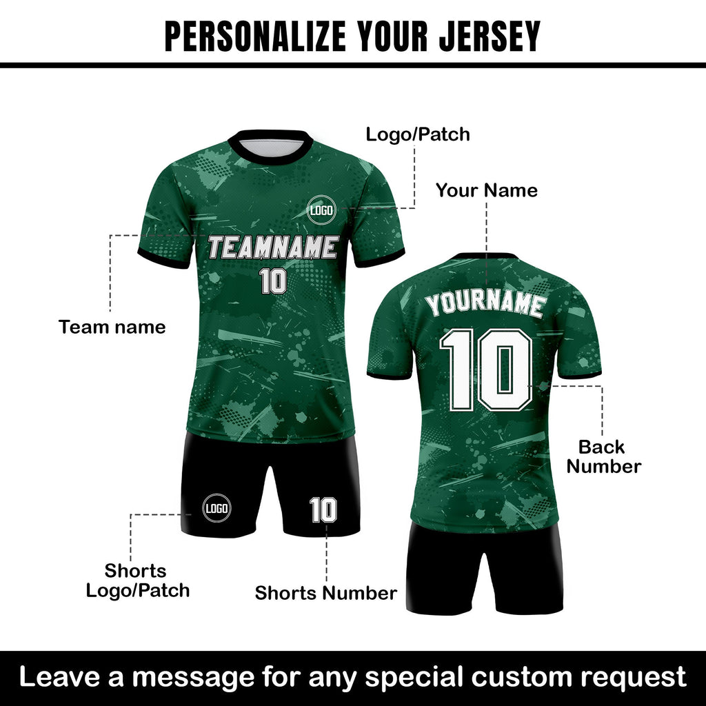 Custom Soccer Jersey for Men Women Youth Kid Team Uniform, Personalized Jersey with Team Name Logo Number, Green Soccer Jersey Sublimation