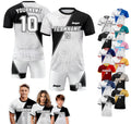 Personalized Jersey with Team Name Number, Custom Soccer Jersey for Adult Kid Team Uniform, Customized Soccer Jersey Sublimation Black White