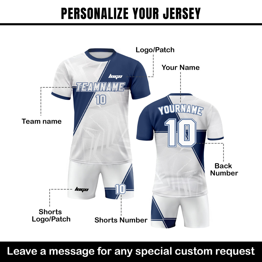 Personalized Jersey with Team Name Number, Custom Soccer Jersey for Adult Kid Team Uniform, Customized Soccer Jersey Sublimation Blue Navy