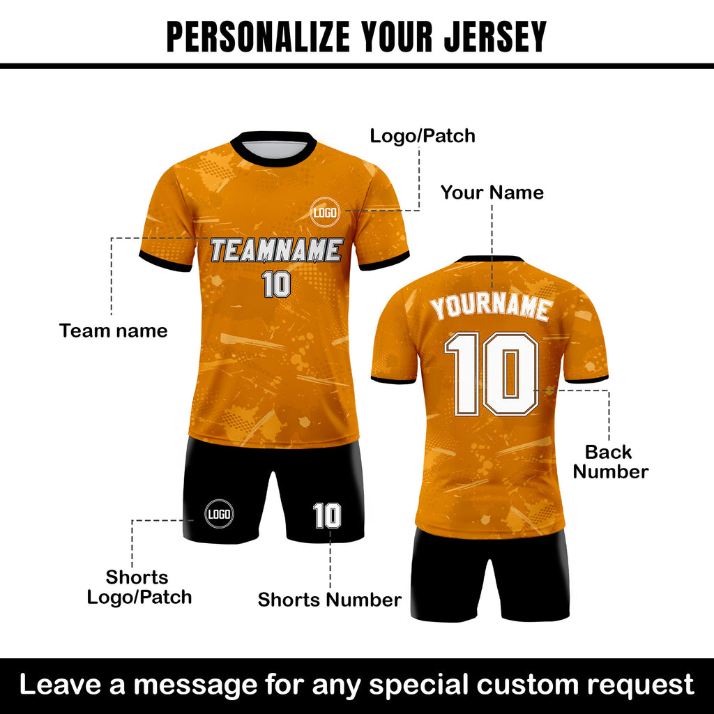Custom Soccer Jersey for Men Women Youth Kid Team Uniform, Personalized Jersey with Team Name Logo Number, Orange Soccer Jersey Sublimation