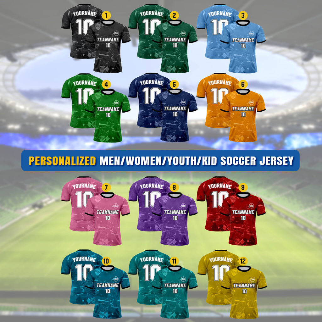 Custom Soccer Jersey for Men Women Youth Kid Team Uniform, Personalized Jersey with Team Name Number, Customized Soccer Jersey Sublimation