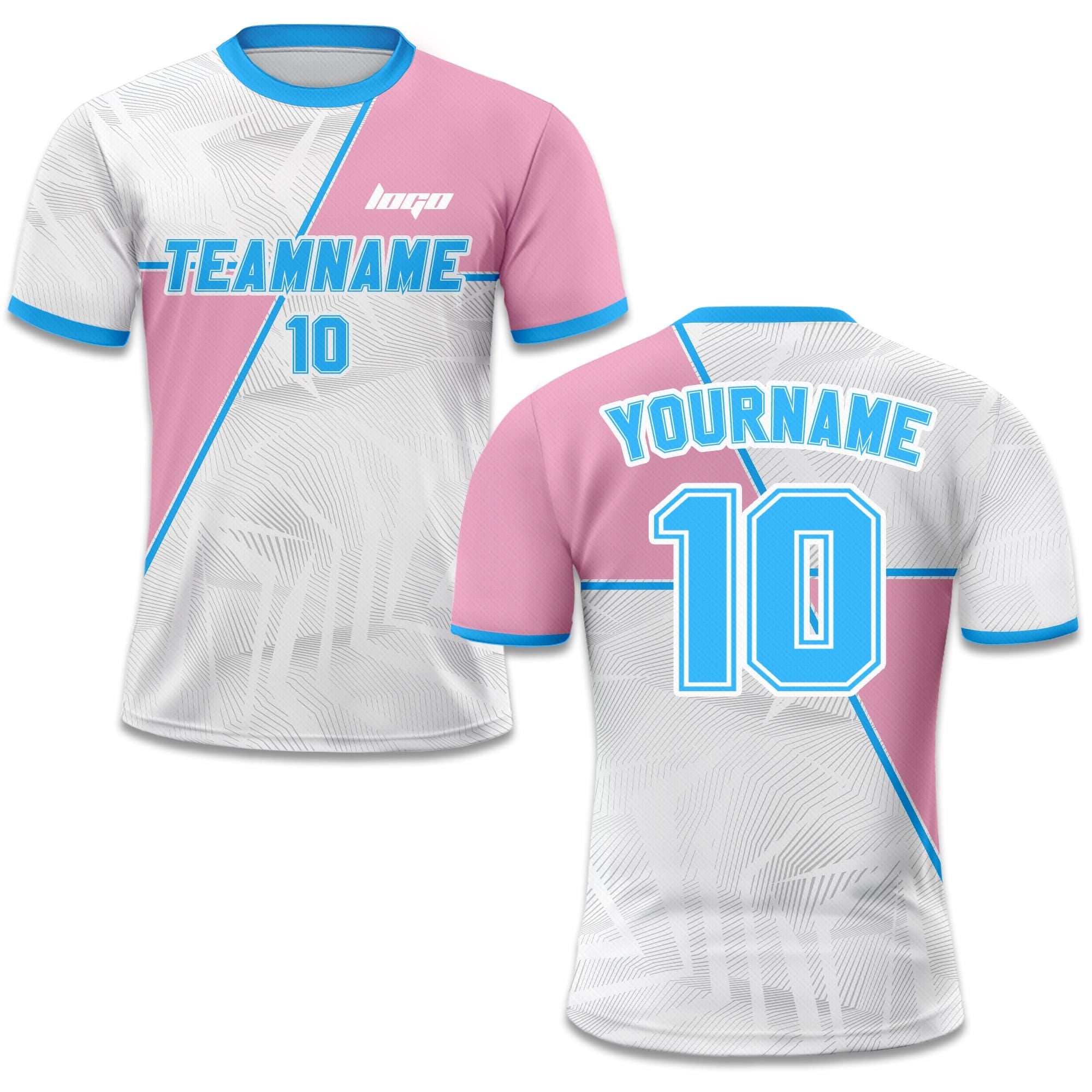 Personalized Jersey with Team Name Number, Custom Soccer Jersey for Adult Kid Team Uniform, Customized Soccer Jersey Sublimation Pink Blue