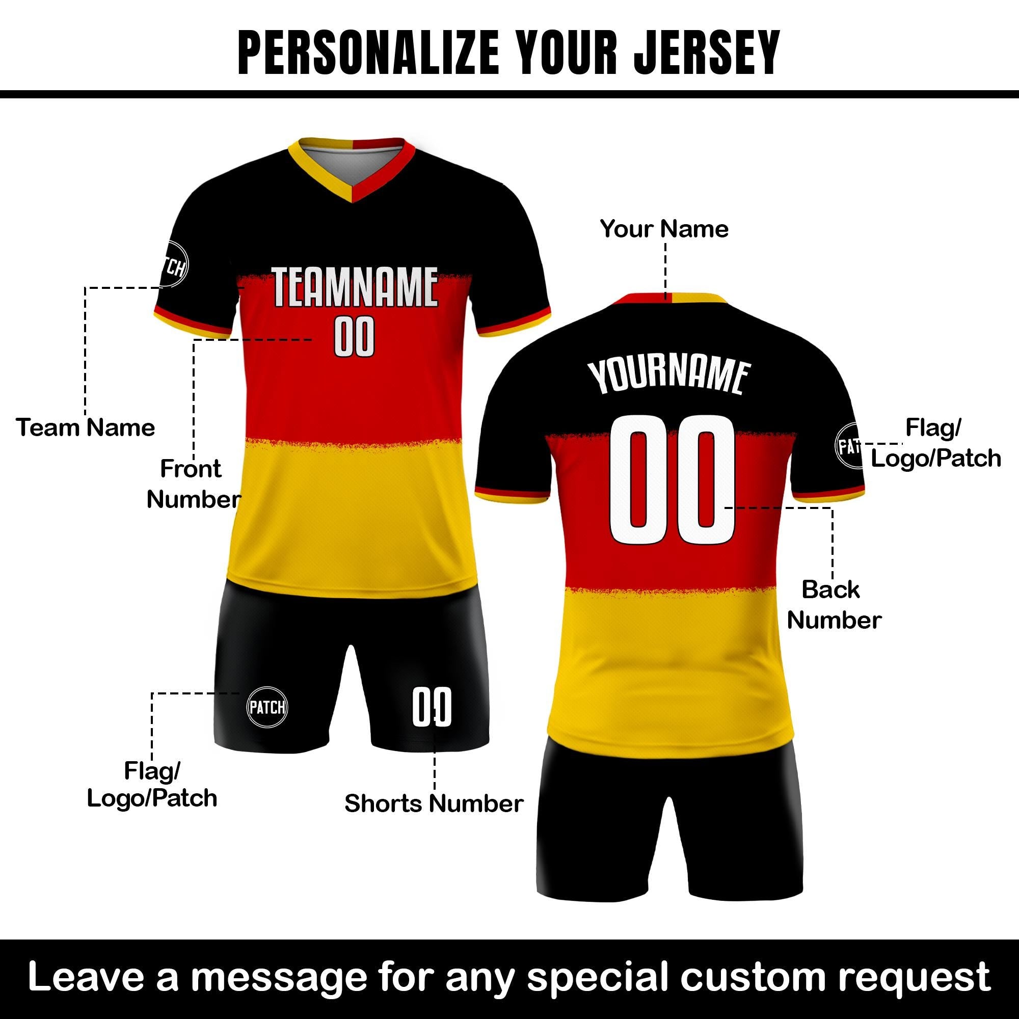 Custom Germany Soccer Jersey for Men Women Youth Kid Shirt for Fans Player, Personalized Name Number Logo, National Soccer Jersey Kid Shirt