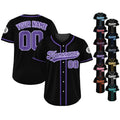 Custom Baseball Jersey, Custom Team Name Number, Personalized Baseball Jersey For Adult Kid, Black Purple Jersey Uniform For Baseball Lovers