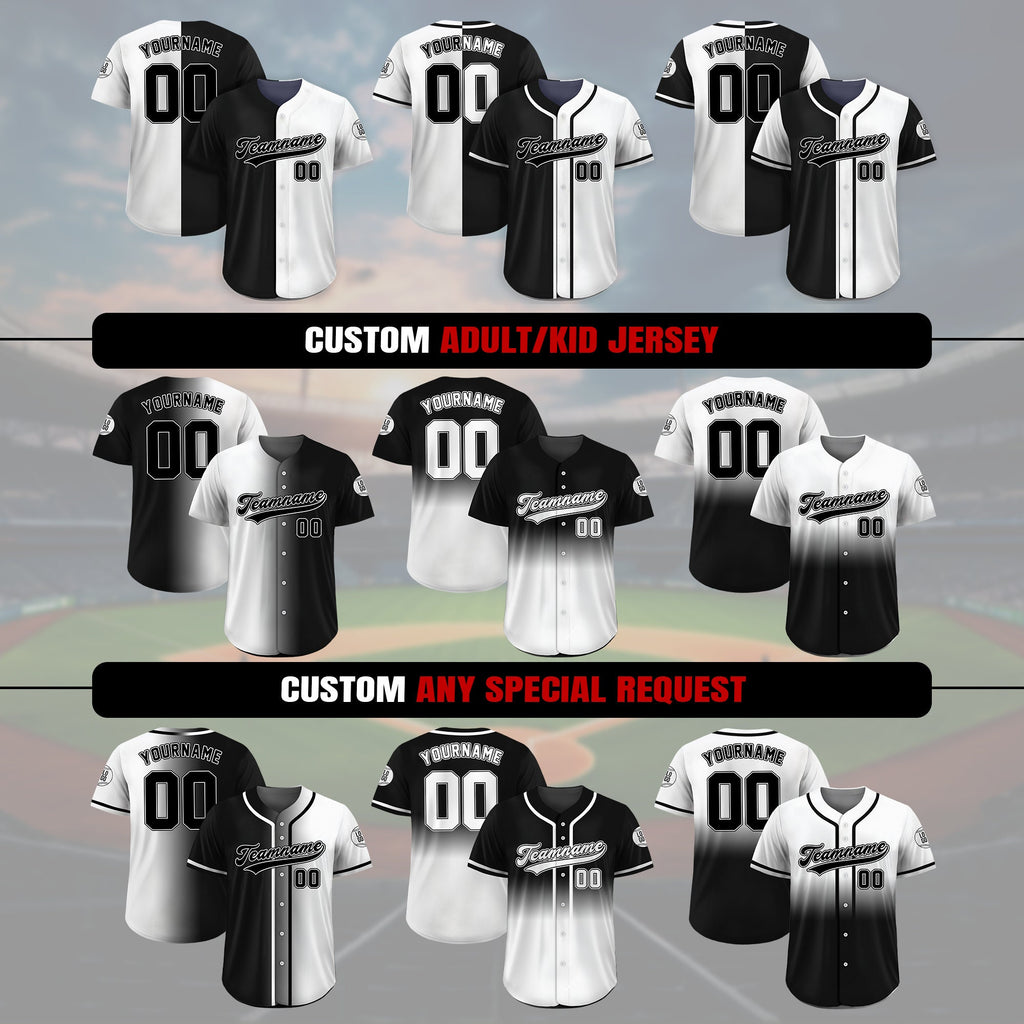 Personalized Team Name and Number Baseball Jersey Shirt, Custom Jersey for Adult Kid, Baseball Jersey Uniform For Fans Baseball Lovers