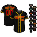 Custom Baseball Jersey Shirt, Custom Team Name Number, Personalized Baseball Jersey For Adult Kid, Black Red Yellow Baseball Jersey Uniform