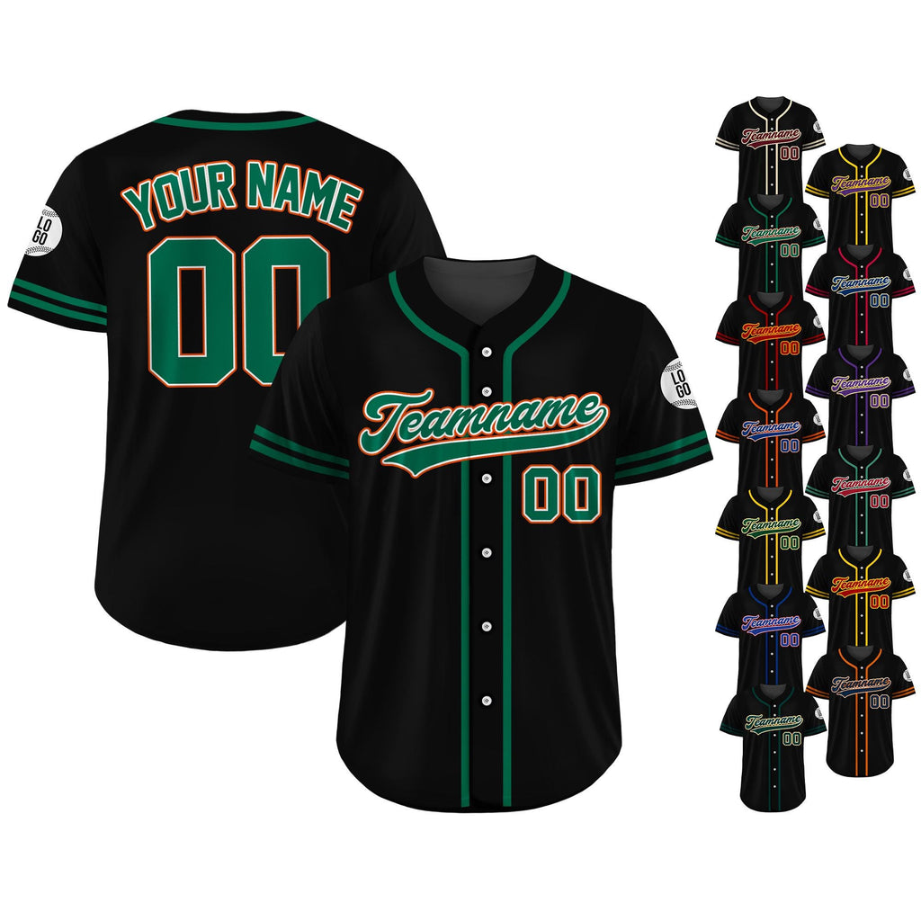 Custom Team Name Number Logo, Custom Baseball Jersey Shirt For Adult Kid, Personalized Baseball Jersey, Black Green Baseball Jersey Uniform