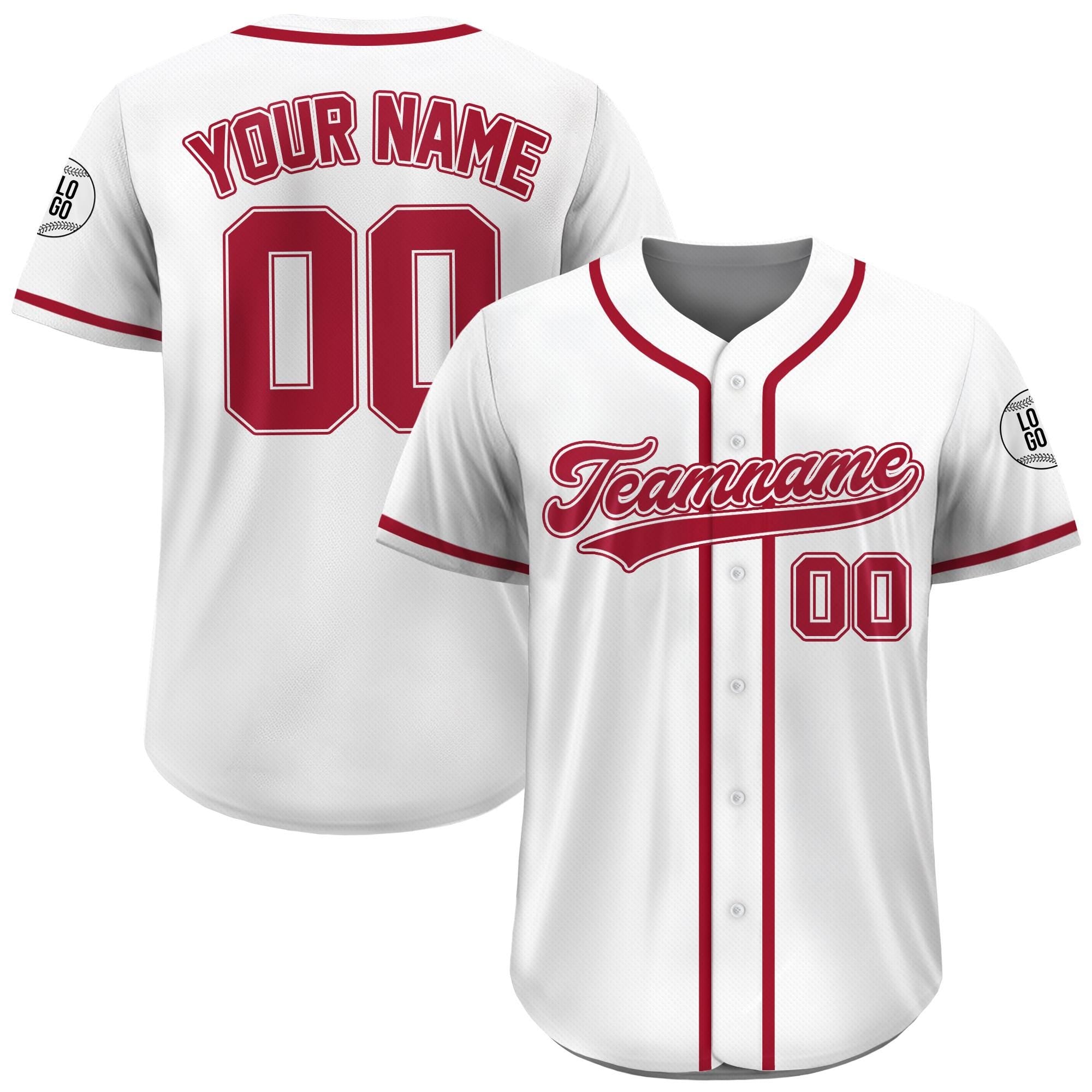 Custom Baseball Jersey, Custom Team Name Number Logo Jersey Shirt, Personalized Baseball Jersey For Adult Kid, White Baseball Jersey Uniform
