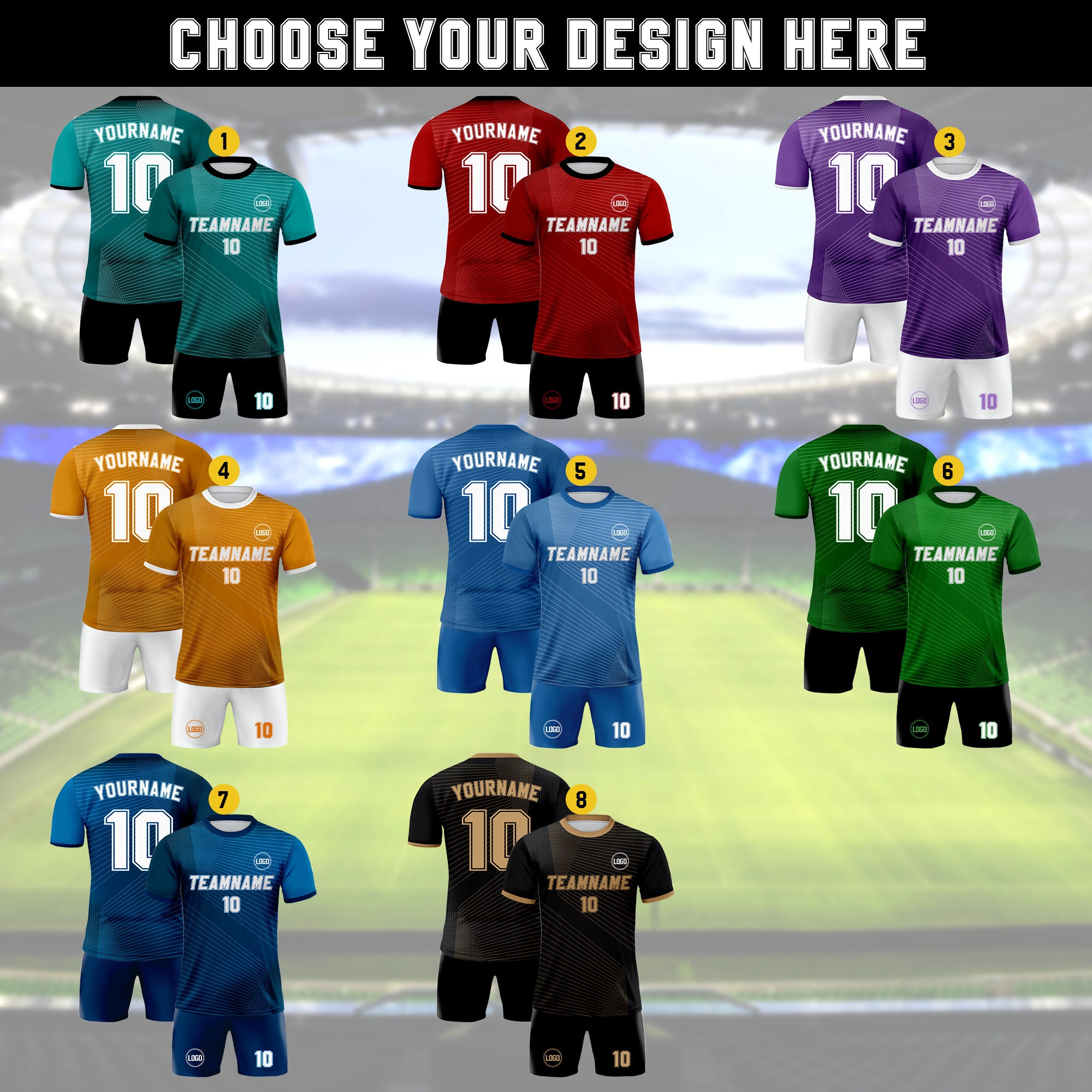 Custom Soccer Jersey for Men Women Youth Kid Team Uniform, Personalized Jersey with Team Name Number, Blue Navy Soccer Jersey Sublimation