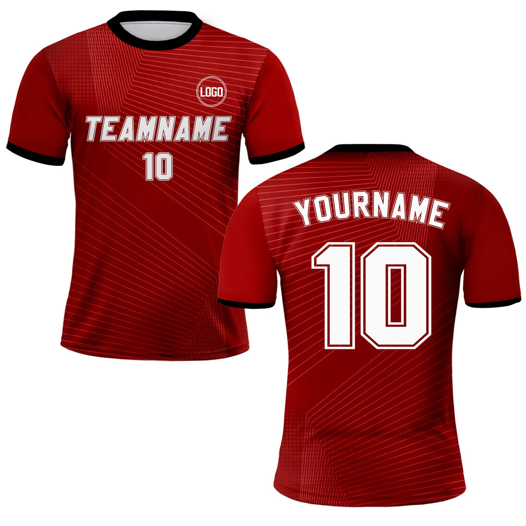 Custom Soccer Jersey for Men Women Youth Kid Team Uniform, Personalized Jersey with Team Name Number, Red Soccer Jersey Sublimation