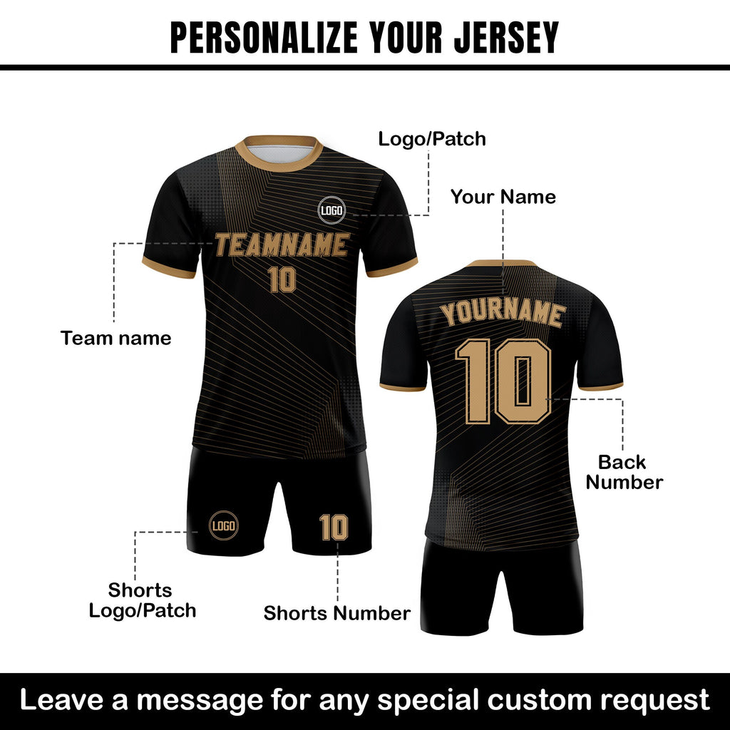 Personalized Jersey Soccer with Team Name Number, Custom Soccer Jersey for Men Women Youth Kid Team Uniform, Black Soccer Jersey Sublimation