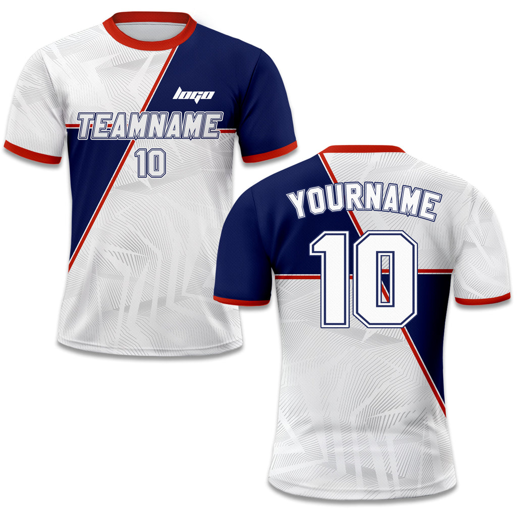 Personalized Jersey with Team Name Number, Custom Soccer Jersey for Adult Kid Team Uniform, Customized Soccer Jersey Sublimation Red Blue