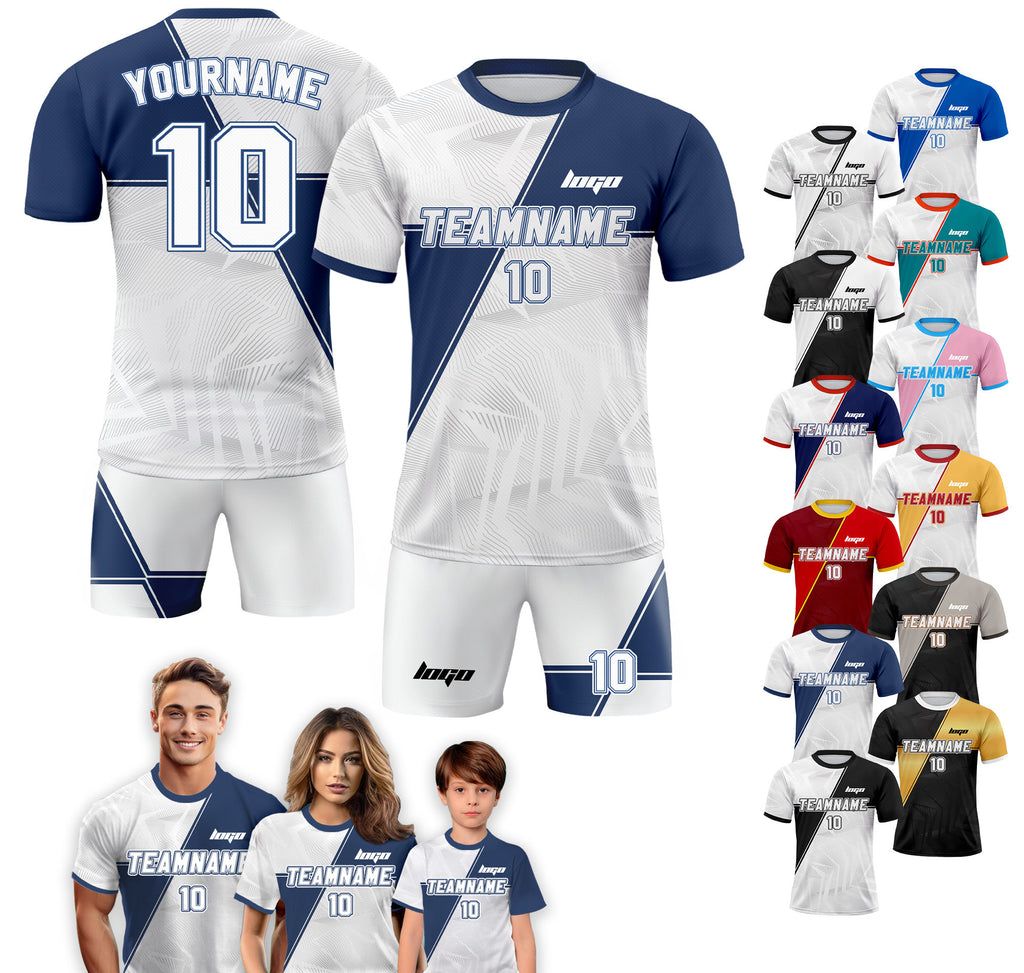 Personalized Jersey with Team Name Number, Custom Soccer Jersey for Adult Kid Team Uniform, Customized Soccer Jersey Sublimation Blue Navy