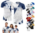 Personalized Jersey with Team Name Number, Custom Soccer Jersey for Adult Kid Team Uniform, Customized Soccer Jersey Sublimation Blue Navy