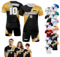 Personalized Jersey with Team Name Number, Custom Soccer Jersey for Adult Kid Team Uniform, Customized Soccer Jersey Sublimation Black Gold