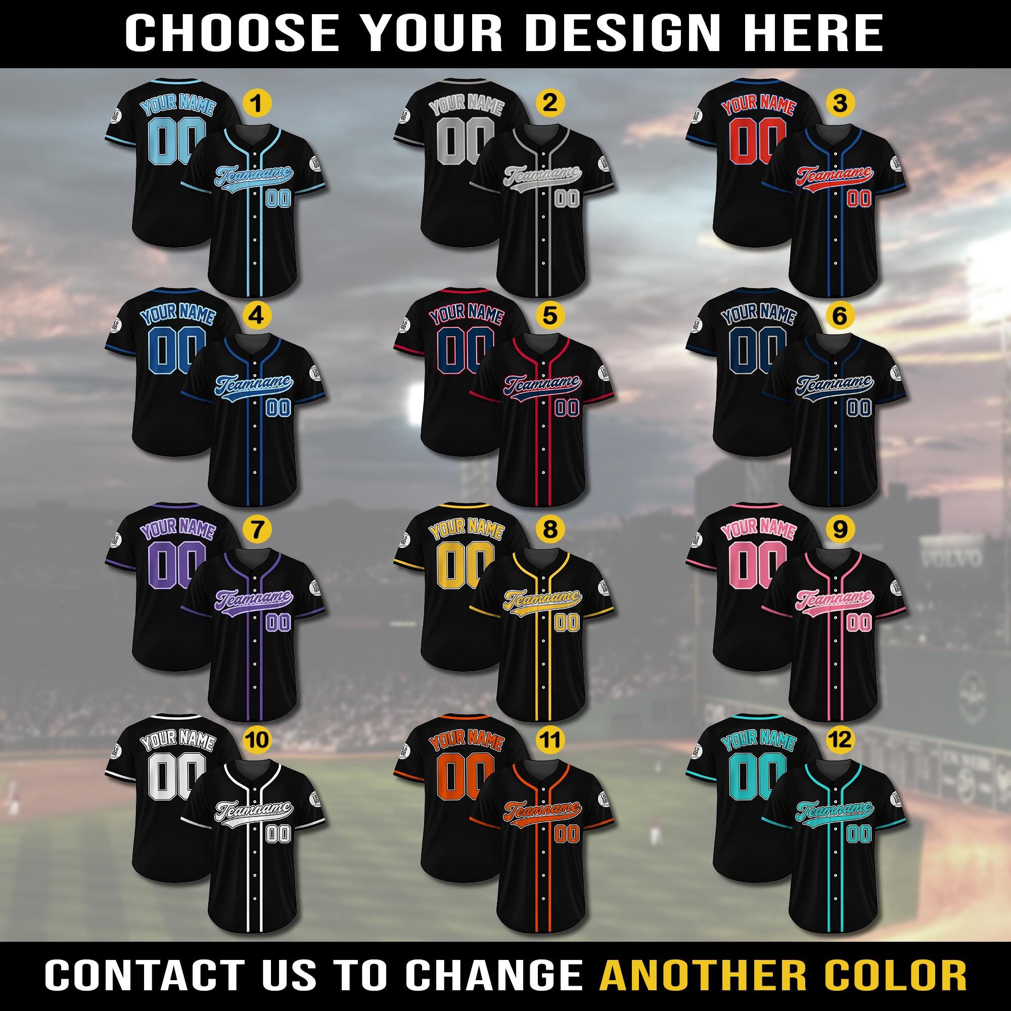 Custom Baseball Jersey Shirt, Custom Team Name Number, Personalized Baseball Jersey For Adult Kid, Black Red Navy Baseball Jersey Uniform