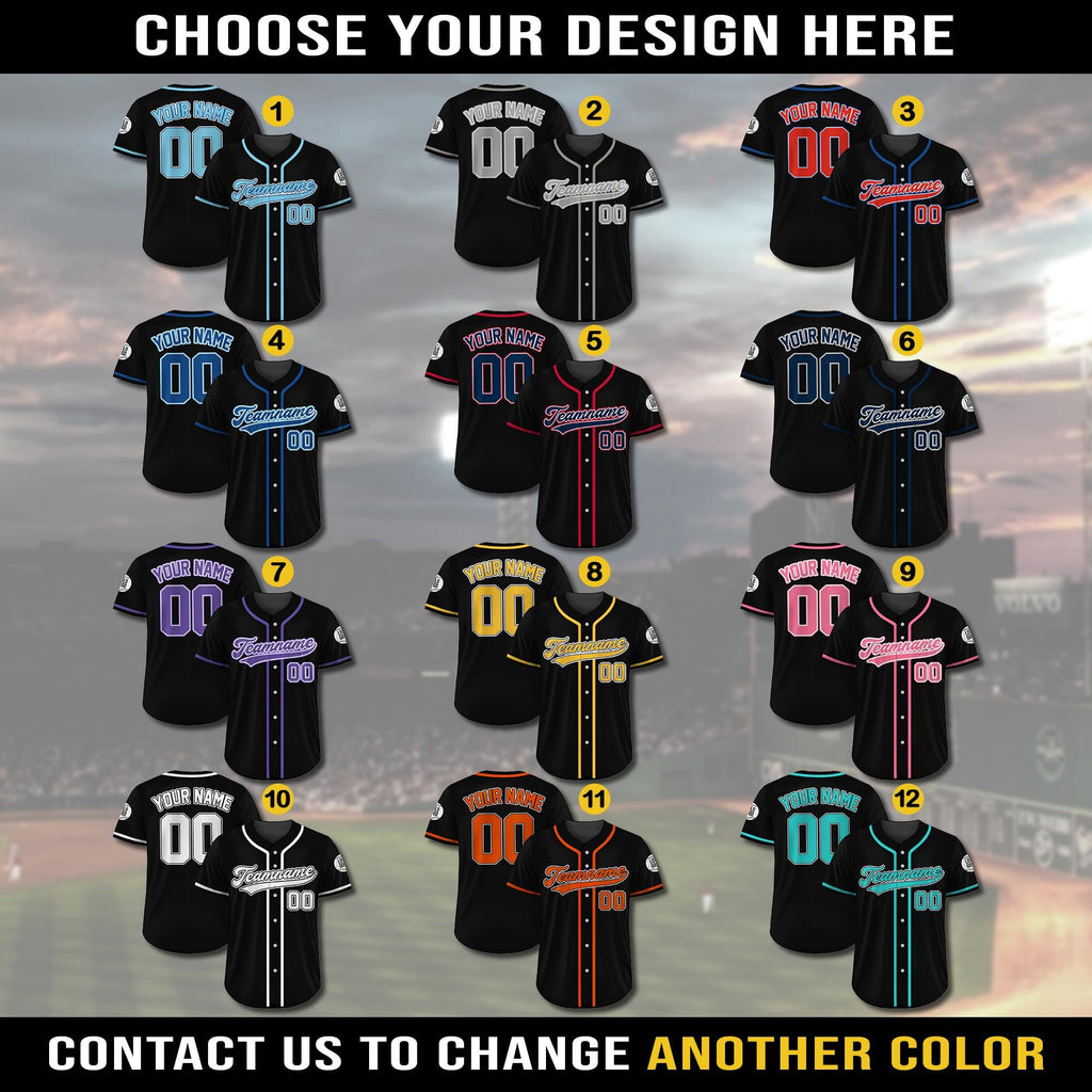 Custom Baseball Jersey, Custom Team Name Number, Personalized Baseball Jersey For Adult Kid, Black White Jersey Uniform For Baseball Lovers