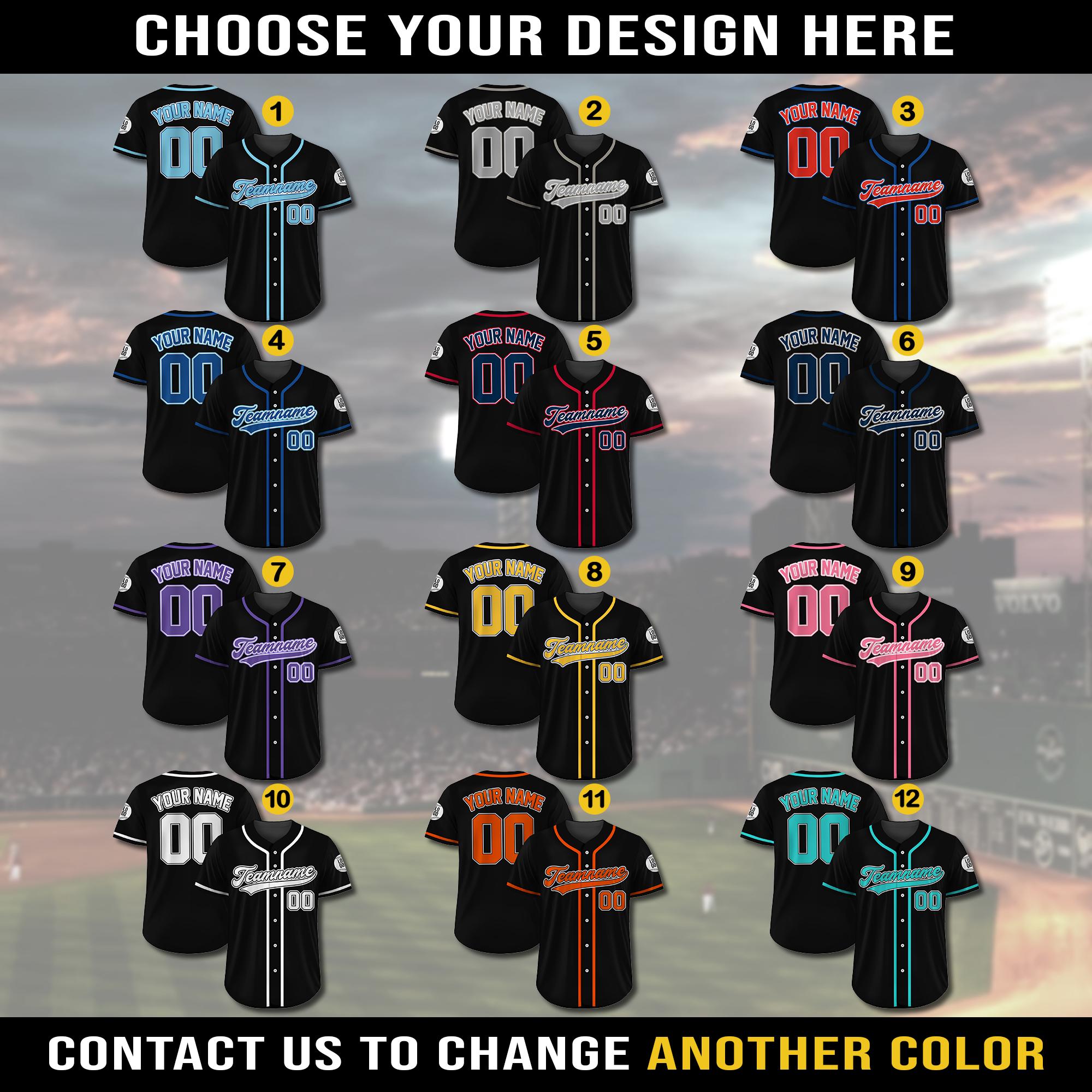 Custom Baseball Jersey, Custom Team Name Number Logo, Personalized Baseball Jersey For Adult Kid, Black Jersey Uniform For Baseball Lovers