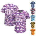 Personalized Baseball Jersey with Teamname Name Number, Gift for Baseball Fans, Custom Jersey Shirt for Men Women Youth, Purple Camo Jersey