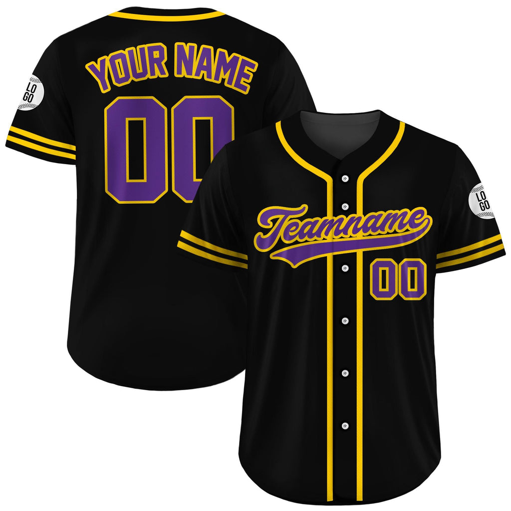 Custom Baseball Jersey Shirt, Custom Team Name Number, Personalized Baseball Jersey For Adult Kid, Black Purple Baseball Jersey Uniform