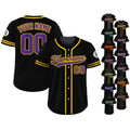 Custom Baseball Jersey Shirt, Custom Team Name Number, Personalized Baseball Jersey For Adult Kid, Black Purple Baseball Jersey Uniform