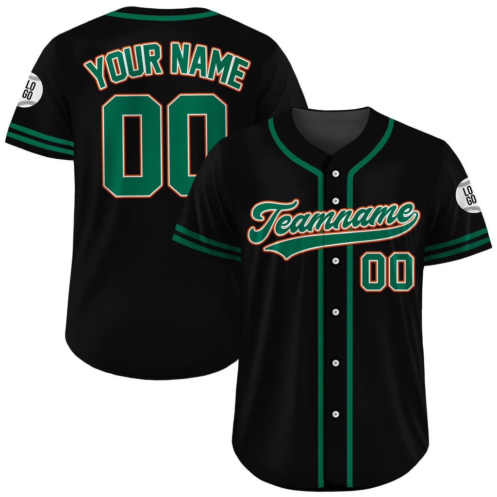 Custom Team Name Number Logo, Custom Baseball Jersey Shirt For Adult Kid, Personalized Baseball Jersey, Black Green Baseball Jersey Uniform